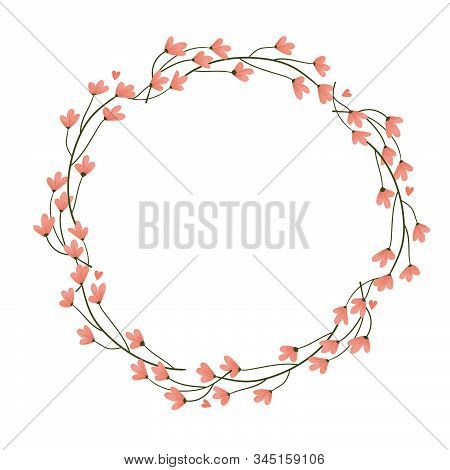 Beautiful Wreath With Flowers.