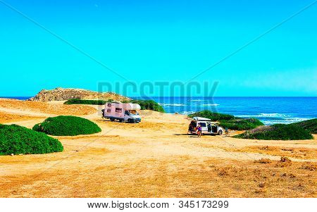 Car And Camper At Capo Pecora Mediterranean Sardinia Reflex