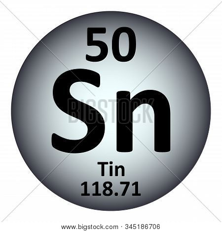 Periodic Table Element Tin Icon On White Background. Vector Illustration.