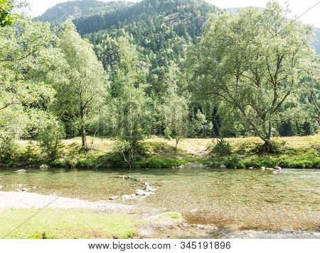 Small Stream In The Pla De Boavi; In The Province Of Lleida, In The Catalan Pyrenees. Catalonia, Spa