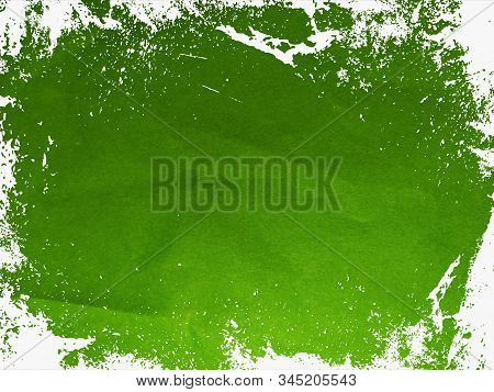 Crumpled Sheet Of Thick Green Paper Or Cardboard. Lighting On The One Hand Is More Powerful. White V