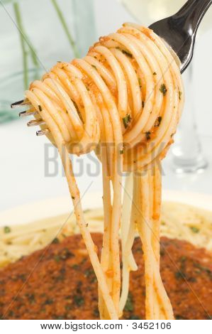 Spaghetti på en gaffel