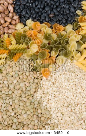 Pasta, bønner og ris