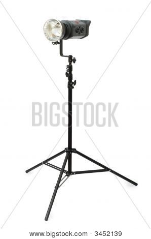 Studio Strobe isoleret på hvid baggrund