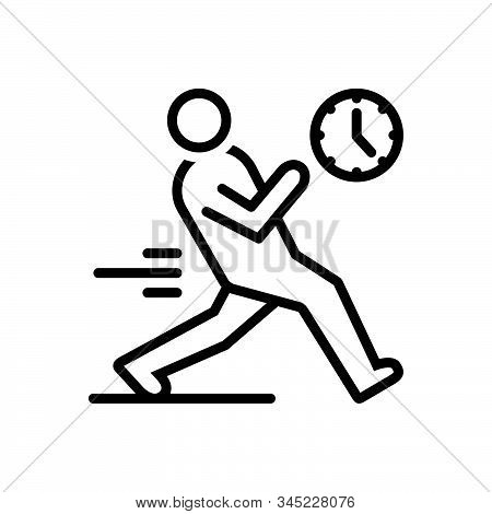 Black Line Icon For Immediate Immediately Instantly Quick Forthwith Straightway