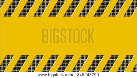 Yellow Warning Sign. Website Under Condtruction Background.