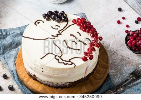 St. Valentines Day, Mothers Day, Birthday Cake. Festive Dessert. Womans Day Cake. Cake For Valentine
