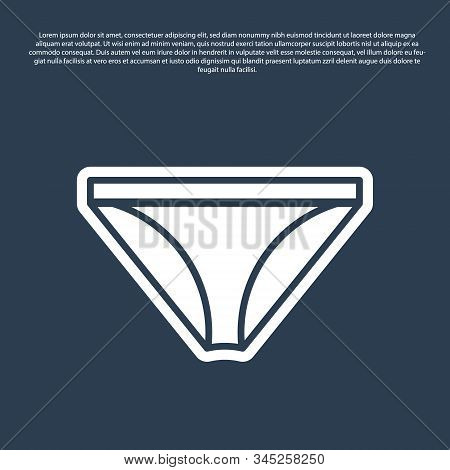 Blue Line Men Underpants Icon Isolated On Blue Background. Man Underwear. Vector Illustration