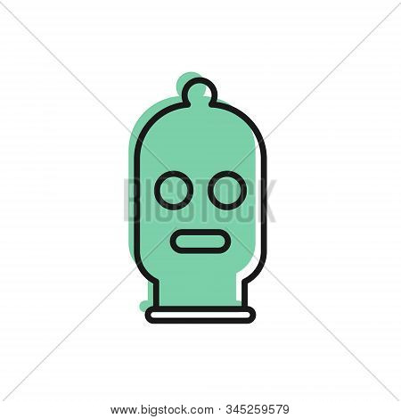 Black Line Balaclava Icon Isolated On White Background. A Piece Of Clothing For Winter Sports Or A M