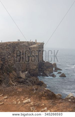 Papoa Cliffs And Sea In Peniche. Portugal