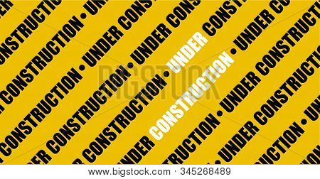 Yellow Warning Sign. Website Under Condtruction Background.