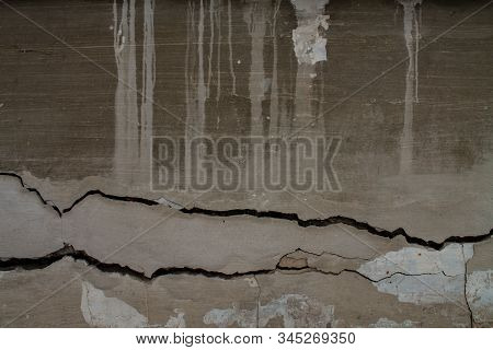 Old Concrete Wall With Craks As Background