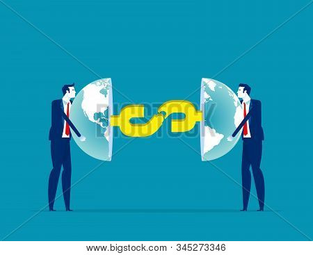 Financial Connection. Concept Business Vector Illustration, Global Sharing, Communication.