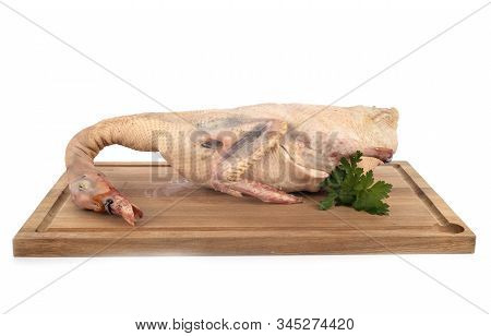 Duck Meat In Front Of White Background