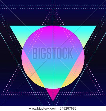 Retro Futurism. Vintage 80s Or 90s Geometric Style Abstract Background. Good Design For Textile T-sh