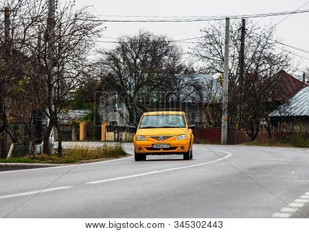 Dacia Logan In Traffic, On The Strets Of Targoviste, Romania, 2020.