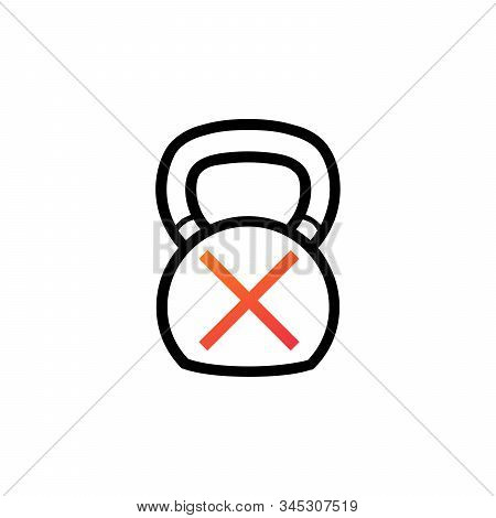 No Kettlebell Simple Vector Modern Icon Design Illustration. Stock Vector Illustration Isolated On W