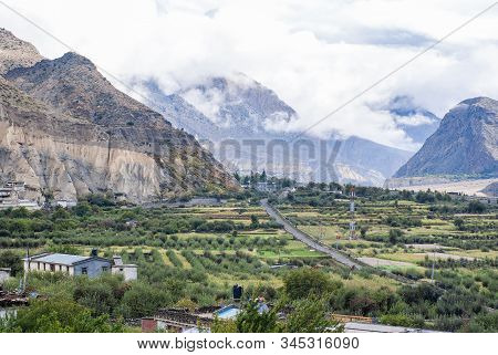 Picture Of Tibetan Village In Himalaya Mountains