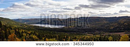 Panoramic View Of A Beautiful Canadian Landscape During A Vibant Sunny Day In Fall Season. Taken In 