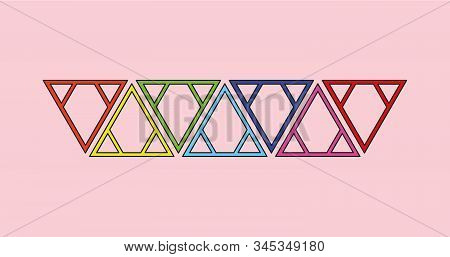Abstract Business Infographics Template With 7 Color Triangle
