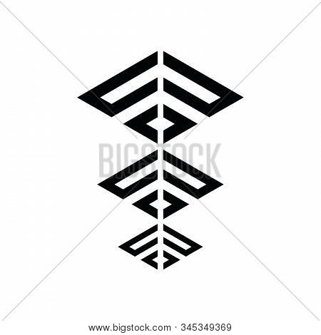 Abstract Line Logo With Triangle Design Vector Template