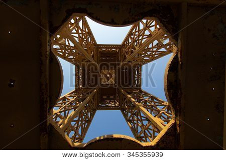 View From The Bottom Of The Eiffel Tower Abstract