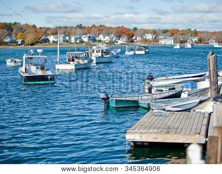 Lobster and crab fishing boats in Maine, USA