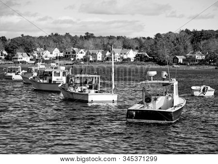 Lobster and crab fishing boats in Maine, USA