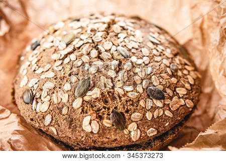 Whole Grain Traditional Rye Bread In Parchment Paper