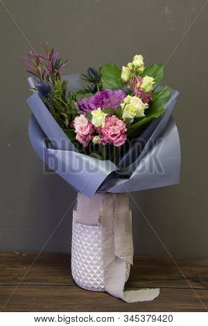 The Original Bouquet In Vintage Style On A Dark Background, Selective Focus