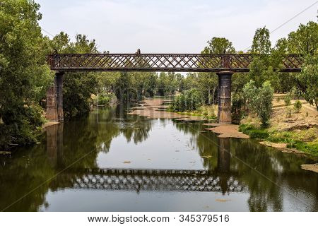 View Of The Iron Rail Bridge Over The Macquarie River Built In 1884 And Known As The Lattice Railway