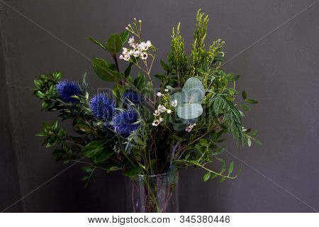 The Original Bouquet In Vintage Style On A Dark Background, Selective Focus