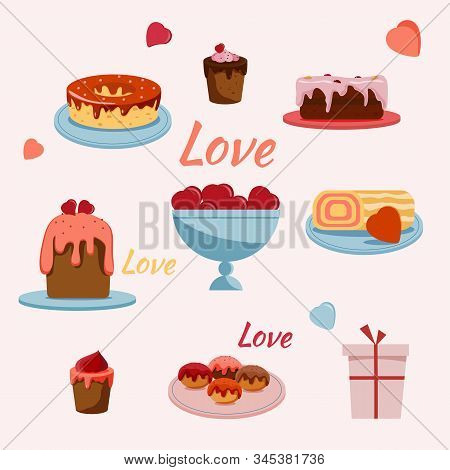 Lovely Flat Style Backery Icons. Great Elements For Your Design.
