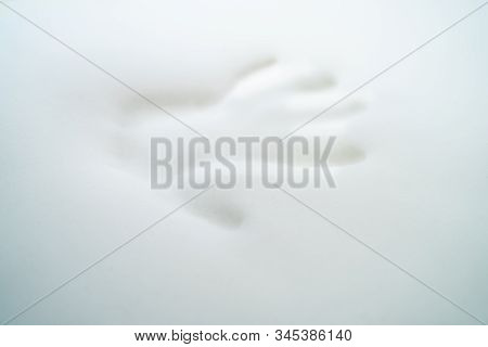 Memory Foam Mattress With Hand Stamp After Pressing Test