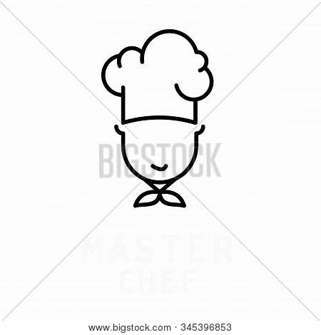 Simple And Funny Logo Chef With Line Art
