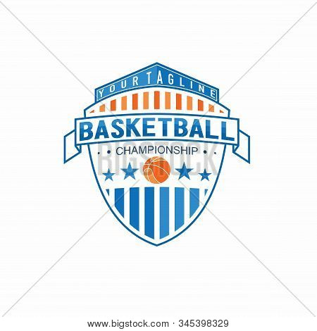 Amazing Logo For Basketball Competition With Blue And Orange Colors