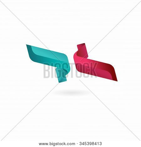 Amazing Logo Like Double Flag With Red And Green Colors