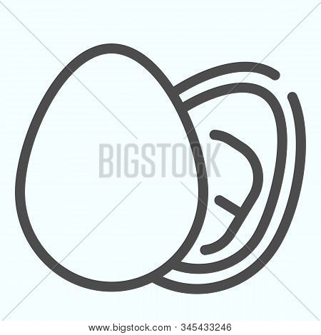 Chocolate Egg Line Icon. Broken Chocolate Egg Vector Illustration Isolated On White. Chocolate Easte