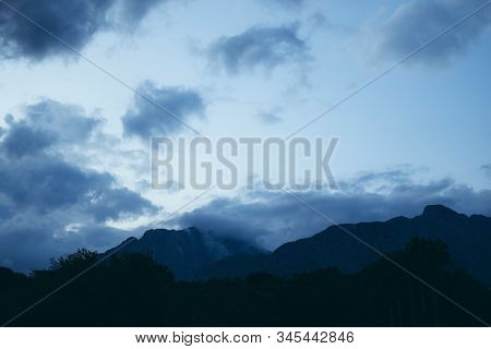 Amazing Mountain Landscape With Blue Sky And Clouds. National Nature Park. Biosphere Reserve. Ecolog