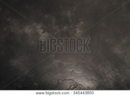 Black Old Stone With Cracks Fractures Texture