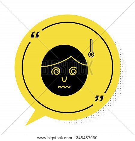 Black High Human Body Temperature Or Get Fever Icon Isolated On White Background. Disease, Cold, Flu