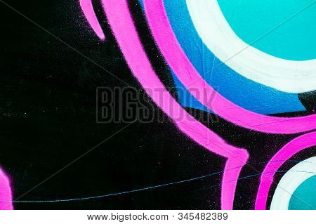 Closeup Of Colorful Urban Wall Texture. Modern Pattern For Wallpaper Design. Creative Urban City Bac