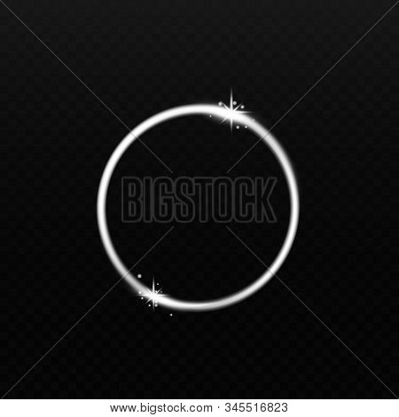 Glimpse Of White Light In Circle Shape Realistic Vector Illustration Isolated.