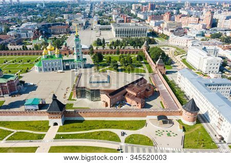 Panorama Of Tula City And Upa River Embankment, Kazanskaya Embankment And A Park In The Historical P