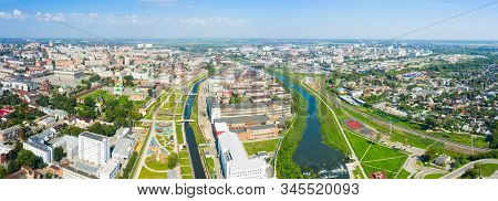 Panorama Of Tula City And Upa River Embankment, Kazanskaya Embankment And A Park In The Historical P