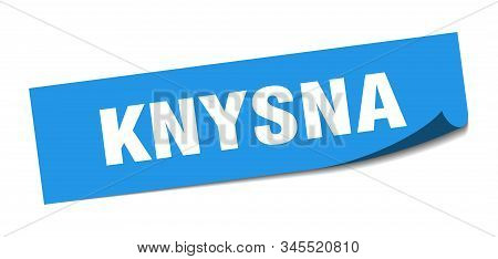 Knysna Sticker. Knysna Blue Square Peeler Sign