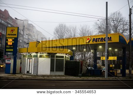 Petrom Gas Station In Downtown Area Of Bucharest City, Romania, 2020