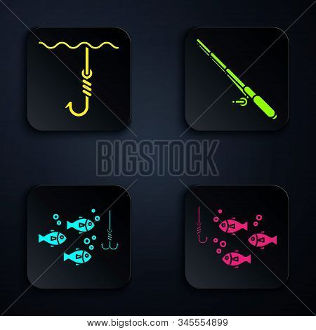 Set Fishing Hook Under Water With Fish, Fishing Hook Under Water, Fishing Hook Under Water With Fish