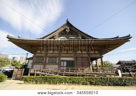 Osaka, Japan- 01 Dec, 2019: Rokujido Hall In Osaka Japan. Rokujido Is A Medium Structure Hall That S