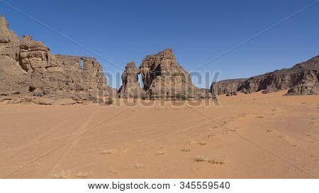 Landscape Of Sahara Desert, Algeria, North Africa
